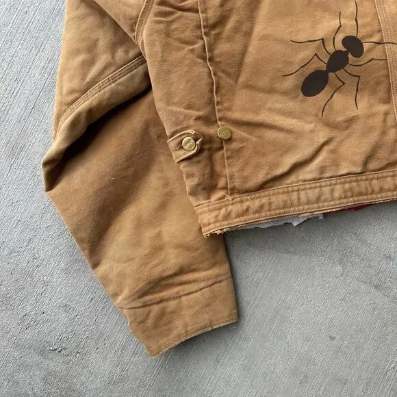 Vintage Y2K Carhartt brown cropped Detroit style work wear jacket - Picture 7 of 8